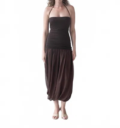 Belle Anna Willow Midi Dress In Brown
