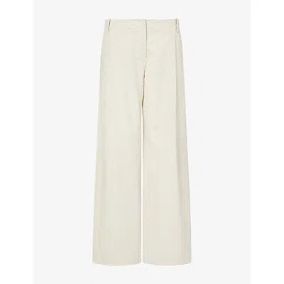 Belle Anna Womens Bolinas Straight-leg Cotton-blend Trousers Beige