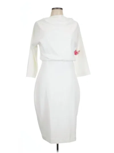 Pre-owned Belle Badgley Mischka Casual Dress In White