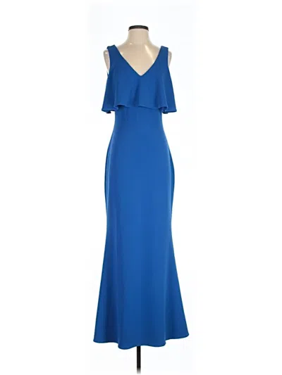 Pre-owned Belle Badgley Mischka Cocktail Dress In Blue
