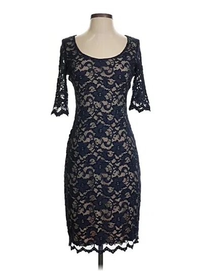 Pre-owned Belle Badgley Mischka Cocktail Dress In Blue