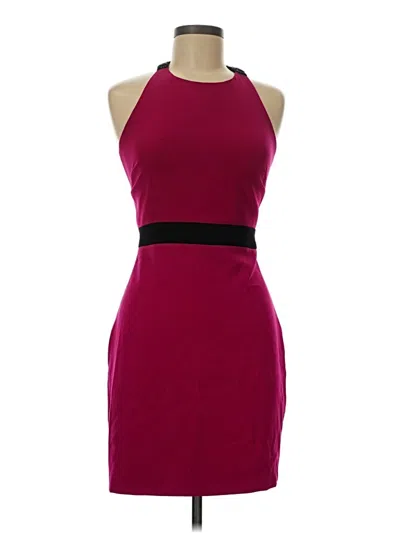 Pre-owned Belle Badgley Mischka Cocktail Dress In Burgundy