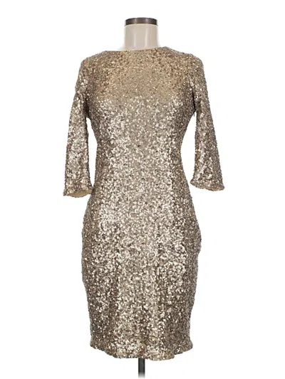Pre-owned Belle Badgley Mischka Cocktail Dress In Gold