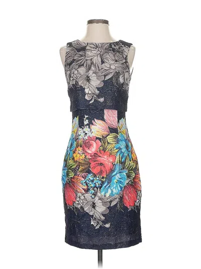 Pre-owned Belle Badgley Mischka Cocktail Dress In Gray