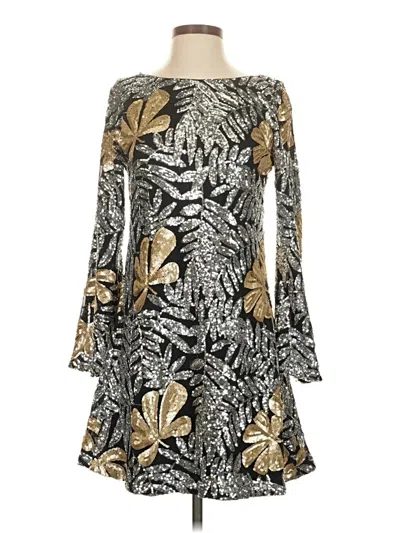 Pre-owned Belle Badgley Mischka Cocktail Dress In Gray
