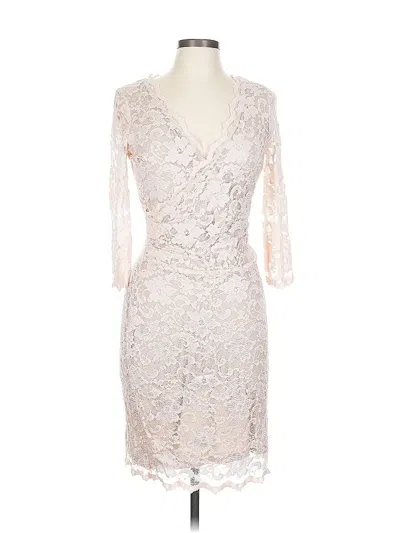 Pre-owned Belle Badgley Mischka Cocktail Dress In White