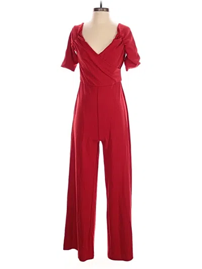 Pre-owned Belle Badgley Mischka Jumpsuit In Red