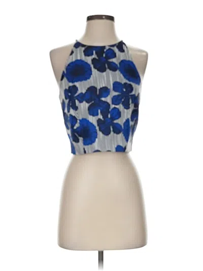 Pre-owned Belle Badgley Mischka Sleeveless Blouse In Blue