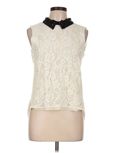 Pre-owned Belle Badgley Mischka Sleeveless Blouse In Ivory
