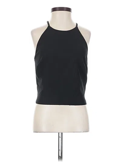 Pre-owned Belle Badgley Mischka Sleeveless Top Black Halter Neckline Tops