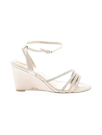Pre-owned Belle Badgley Mischka Wedges In Tan