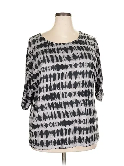 Pre-owned Belle By Belldini 3/4 Sleeve T-shirt In Gray