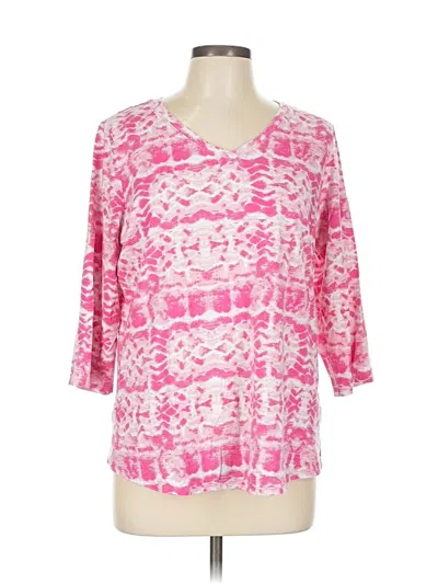 Pre-owned Belle By Kim Gravel 3/4 Sleeve T-shirt In Pink