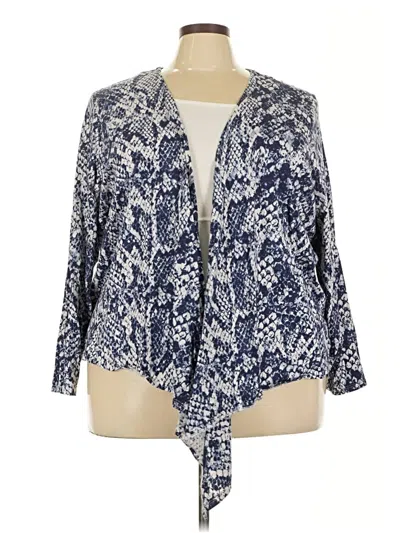 Pre-owned Belle By Kim Gravel Cardigan Sweater In Blue