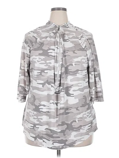 Pre-owned Belle By Kim Gravel Poncho In Gray