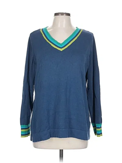 Pre-owned Belle By Kim Gravel Pullover Sweater In Blue