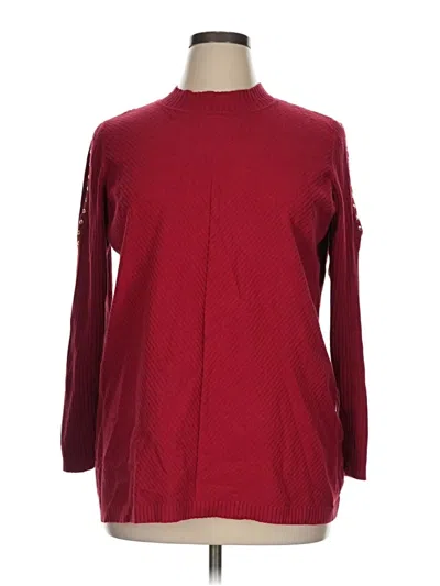 Pre-owned Belle By Kim Gravel Pullover Sweater In Burgundy