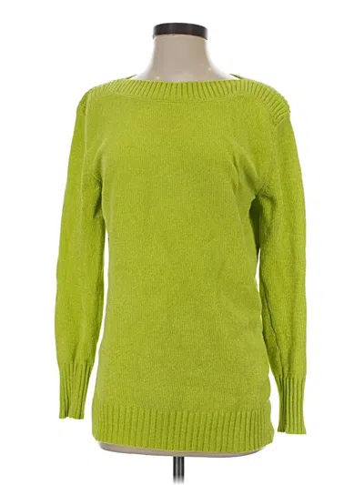 Pre-owned Belle By Kim Gravel Pullover Sweater In Green