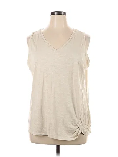 Pre-owned Belle By Kim Gravel Sleeveless T-shirt In White