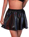 Belle Cher Metallic Mini Skort In Black In Black