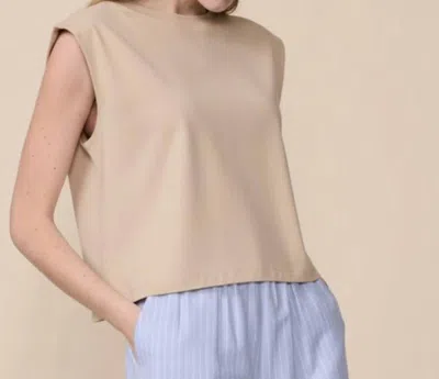 Belle D'amour Oversized Loose Fit Tee In Beige In Neutral