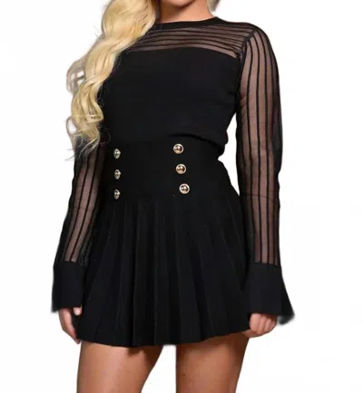 Belle D'amour The Luxe Knit Pleated Skirt In Black