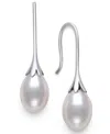 Belle De Mer Cultured Freshwater Drop Pearl (7-8mm) Earrings In Sterling Silver In White