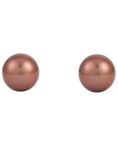 Belle De Mer Cultured Freshwater Pearl (9-10 Mm) Earrings In Sterling Silver In Brown