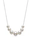 Belle De Mer Cultured Freshwater Pearls (4-7mm) In Sterling Silver Necklace In White