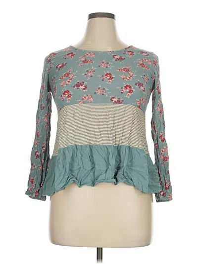 Pre-owned Belle Du Jour Long Sleeve Blouse In Teal