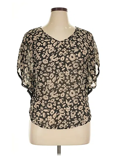 Pre-owned Belle Du Jour Short Sleeve Blouse In Black