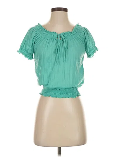Pre-owned Belle Du Jour Short Sleeve Blouse In Green