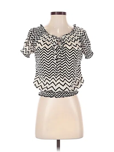 Pre-owned Belle Du Jour Short Sleeve Top Ivory Sweetheart Neckline Tops In White