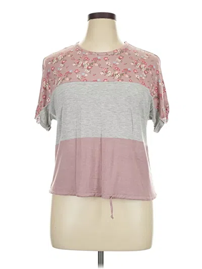 Pre-owned Belle Du Jour Short Sleeve Top Pink Mock Neckline Tops