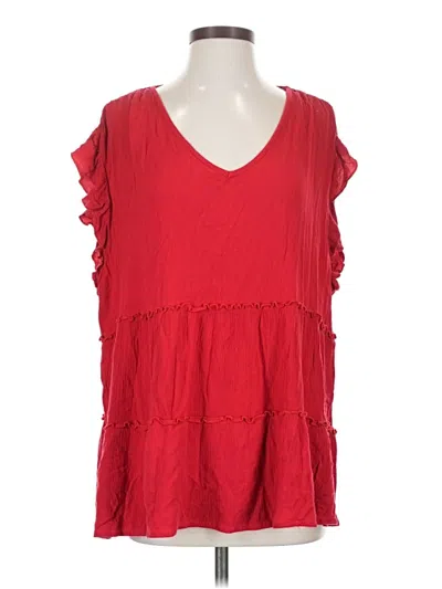 Pre-owned Belle Du Jour Sleeveless Blouse In Red