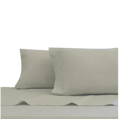 Belle Epoque 100% Cotton Flannel Sheet Set In Mink Gray
