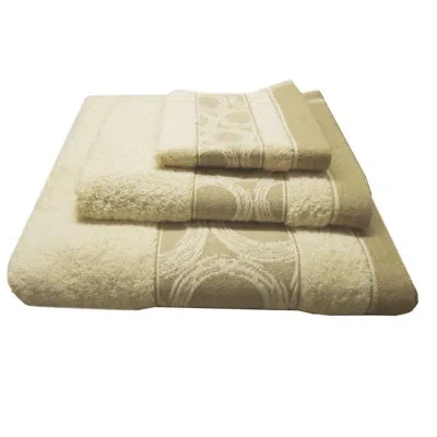 Belle Epoque 3 Piece 100% Cotton Towel Set In Beige