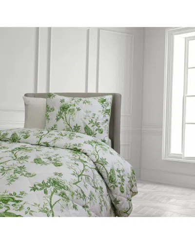 Belle Epoque 400 Thread Count Josephine Quilted Coverlet In Green
