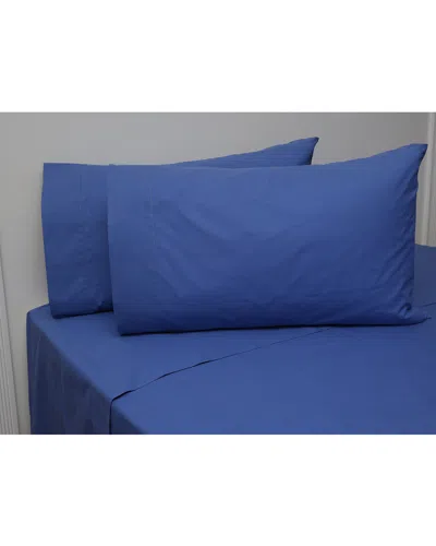 Belle Epoque Biaritz Hemstitch Percale Sheet Set In Blue