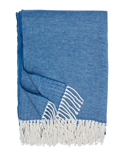 Belle Epoque Brushed Cotton Throw In Blue