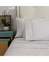 Belle Epoque Combed Cotton Percale Sheet Set In White