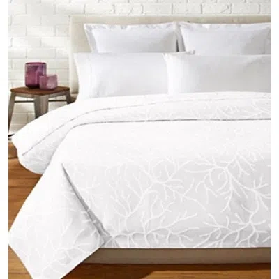 Belle Epoque Coral Glory Jaquard Woven Coverlet White Standard Cotton Coverlet