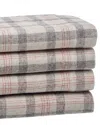 Belle Epoque Plaid Flannel Grey Red Sheet Set