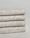 Belle Epoque Distressed Floral Flannel Sheet Set In Neutral