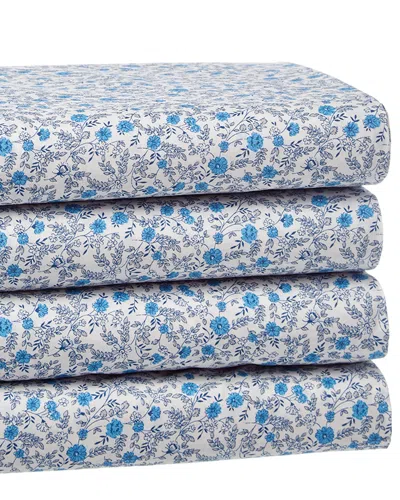 Belle Epoque Floral Field Sheet Set In Blue