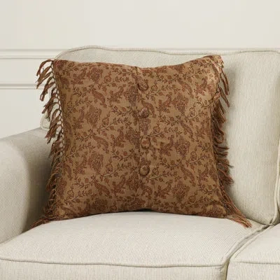 Belle Epoque Floral Wool Throw Pillow In Brown;orange
