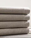 Belle Epoque Heather Gingham Flannel Sheet Set In Neutral