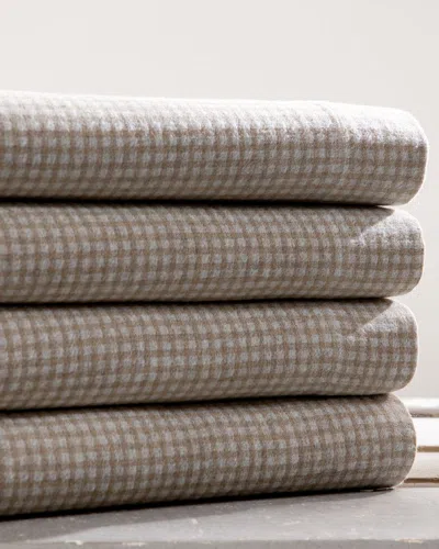Belle Epoque Heather Gingham Flannel Sheet Set