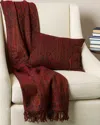 Belle Epoque Jamavaar Paisley Wool Throw & Pillow In Red