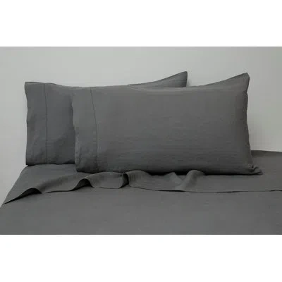 Belle Epoque Lindsey Enzyme Washed Linen Sheet Set In Sand